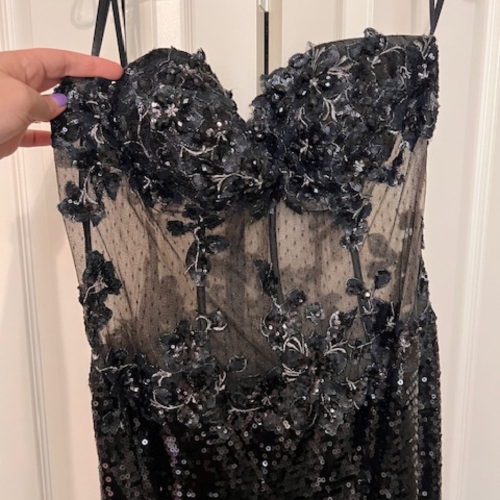 Sequin Black Formal Dress - Size 14
